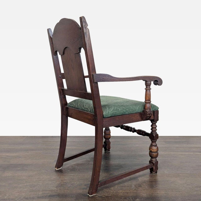 Vintage Wood Dining Armchair For Sale - Image 4 of 11