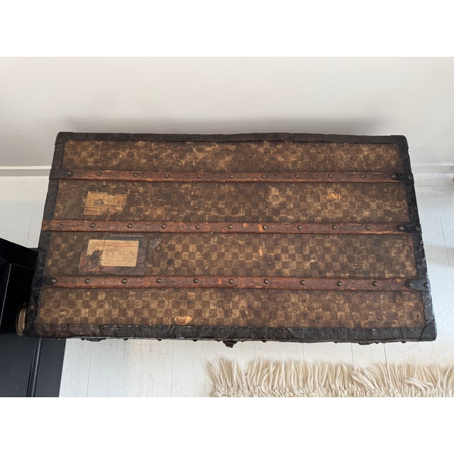 Vintage Checkerboard Trunk Coffee Table For Sale - Image 11 of 17