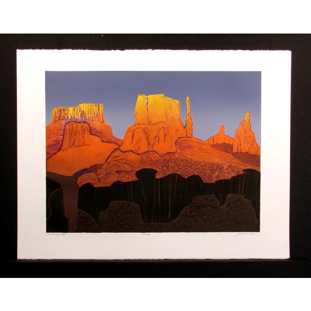 Contemporary John Ross "Peak" Signed Numbered Vintage Collagraph Etching For Sale - Image 3 of 7