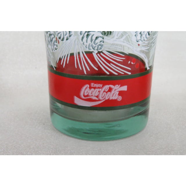 Libbey Coca Cola Christmas Holiday Pine Cone Tumbler Water Juice Cups Set of Four For Sale In Miami - Image 6 of 12
