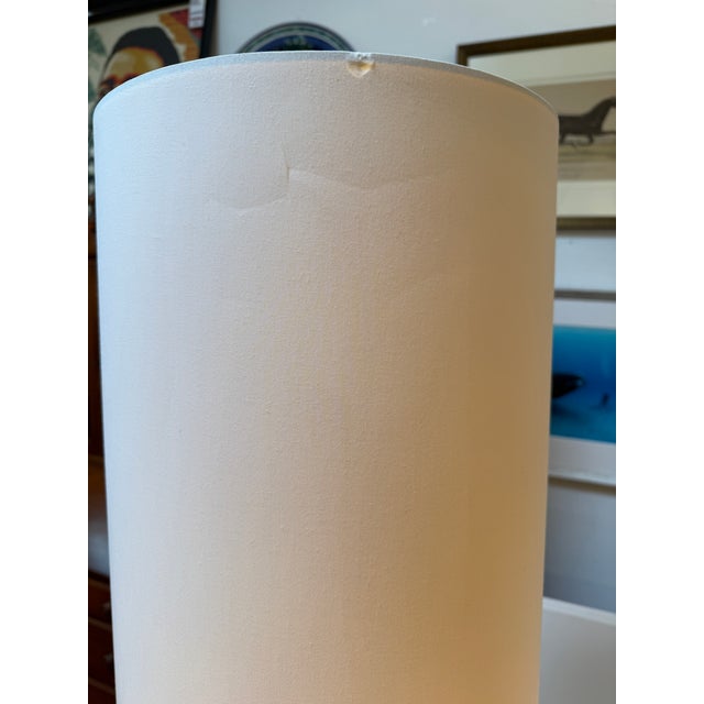 Ceramic West Elm Ceramic Table Lamp With Elongated Lamp Shade For Sale - Image 7 of 12