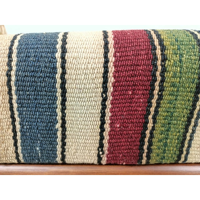 Traditional Hand Woven Kilim Rug Upholstered Bench For Sale - Image 3 of 10