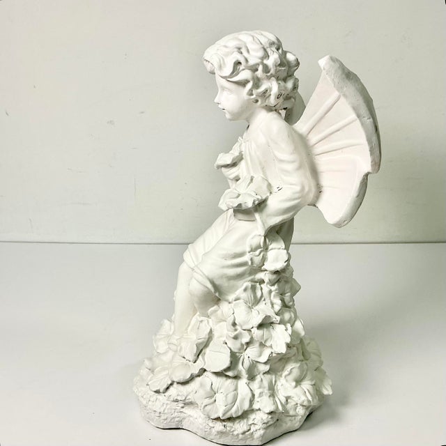 1980s Vintage Art Nouveau Boho Chic Blanca Garden Angel Figurine. For Sale - Image 4 of 13