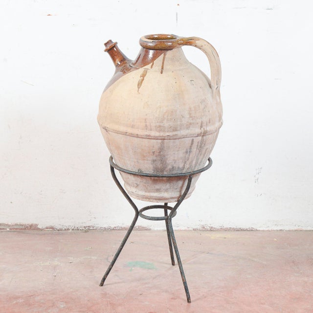 Brown Rustic Terracotta Amphora with Base, Set of 2 For Sale - Image 8 of 11