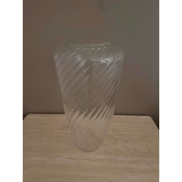 Signed Cenedese Murano Monumental Swirl Glass Vase, 22” Tall For Sale In West Palm - Image 6 of 8