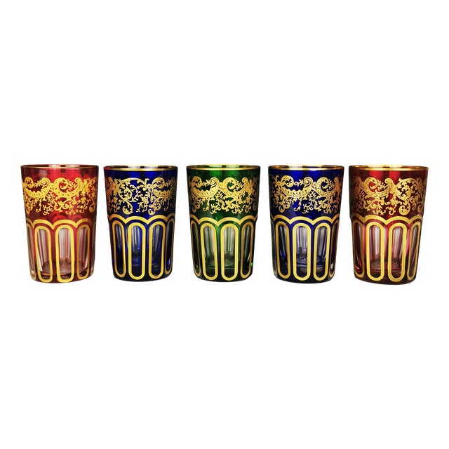 Rabat 5 Tea Cups by Saint Louis, Set of 5 For Sale