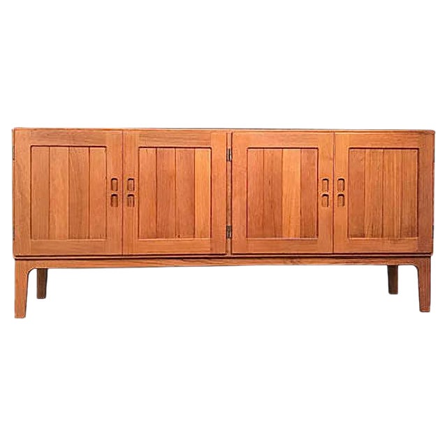 Vintage Danish Solid Teak Sideboard, 1960s For Sale