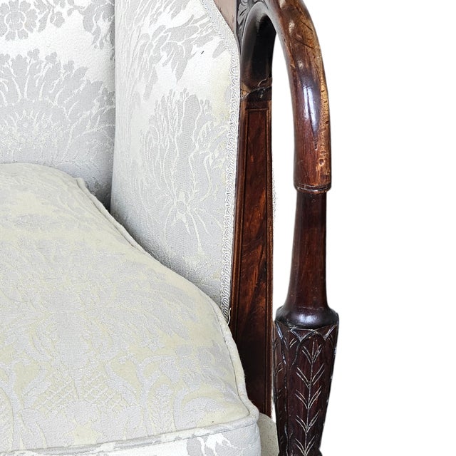 Federal Style Mahogany Inlaid Settee With Shield Back 68" For Sale - Image 17 of 17