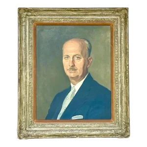Vintage Regency Signed Original Oil Portrait Painting on Canvas
