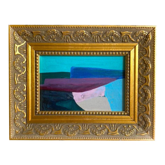 "Turquoise and Plum" 2026 Mini Painting by Jessalin Beutler For Sale