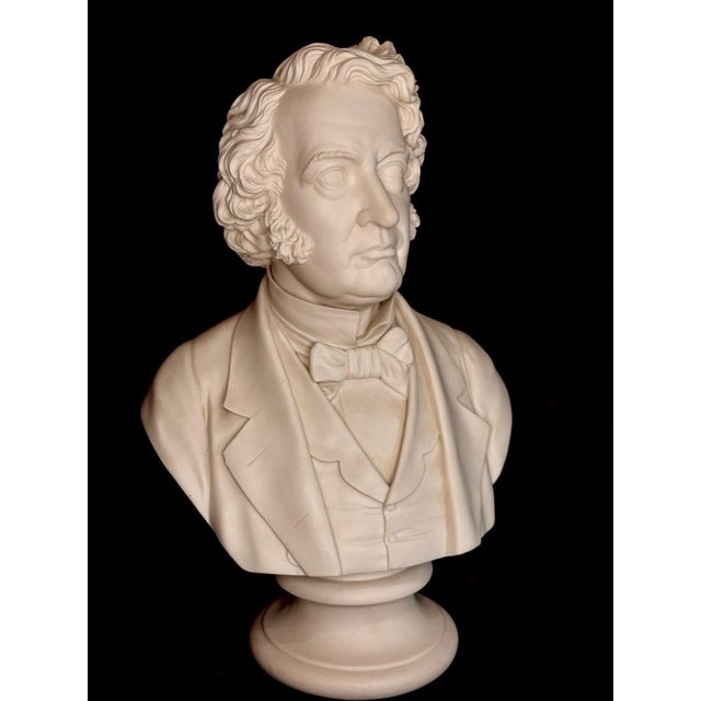 Rare EXTRA LARGE Antique Parian CHARLES SUMNER Bisque Portrait Bust Statue For Sale - Image 13 of 18