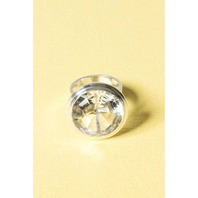 Metal Modern Rock Crystal Ring by Anders Högberg, 1966 For Sale - Image 7 of 7