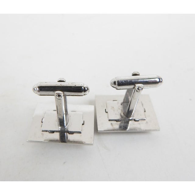 Mid 20th Century Vintage Anson Faux Lapis Cufflinks For Sale - Image 5 of 5