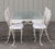 White Vintage John Salterini Style Wrought Iron & Glass Dining Table & 4 Wrought Iron Chairs For Sale - Image 8 of 13