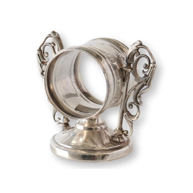 Victorian Antique Neoclassical Silver-Plate Napkin Ring For Sale - Image 3 of 6