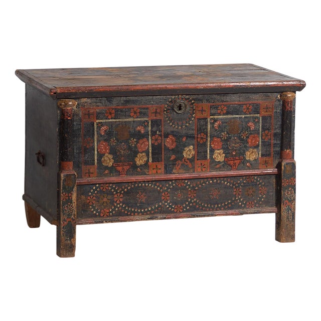 Antique Painted Chest, 1870s For Sale