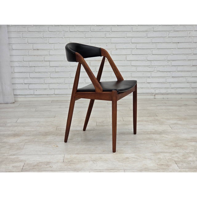1960s Danish Model 31 Armchairs in Leather and Teak by Kai Kristensen, 1960s, Set of 4 For Sale - Image 5 of 18