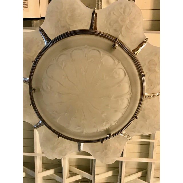 Art Deco French Art Deco Floral Chandelier Signed Sabino For Sale - Image 3 of 13