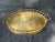 Vintage polished, oval, open faux bamboo brass serving tray with side handles. Solid base with a pretty open edge and...