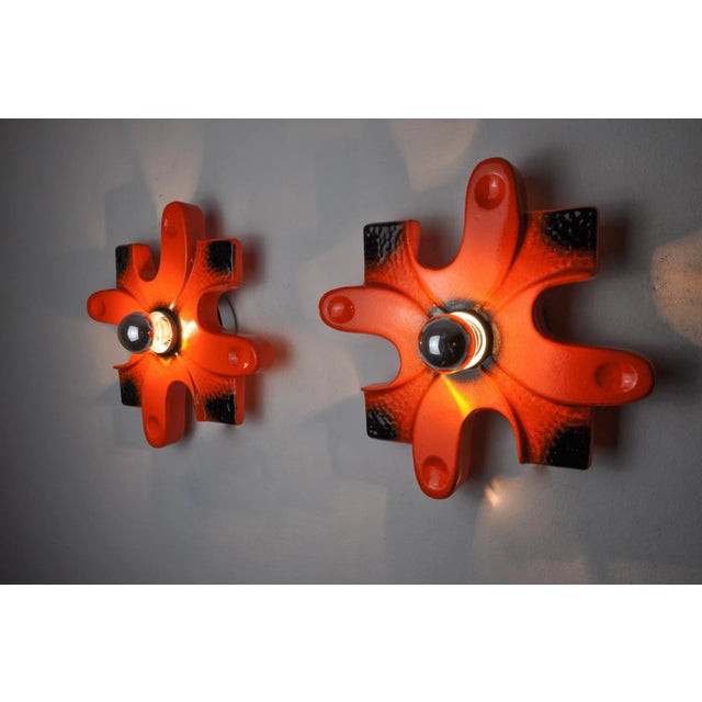 Very beautiful and rare pair of "puzzle" sconces designed and produced by hustadt leuchten in germany in the 1960s. Superb...