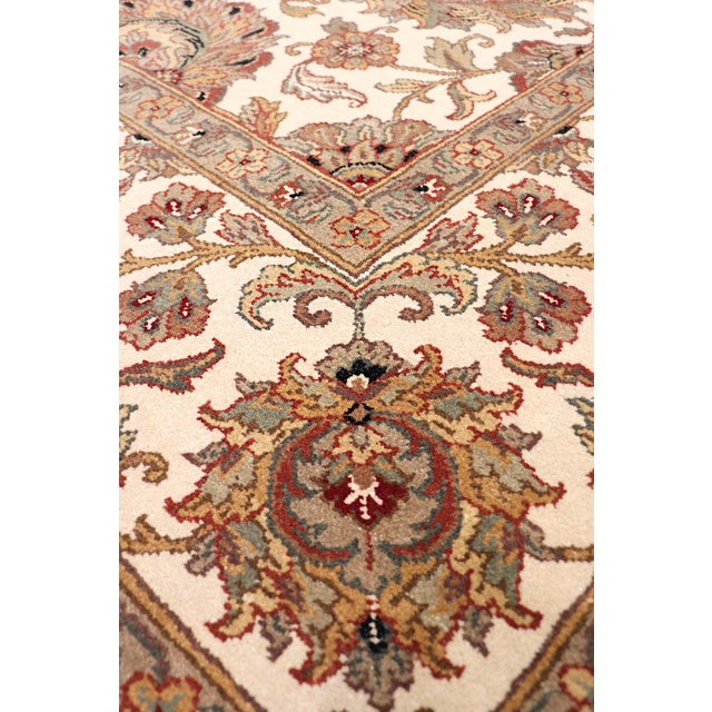 Modern Pasargad Home Agra Ivory Wool Area Rug- 8'11" X 12' 0" For Sale - Image 3 of 6