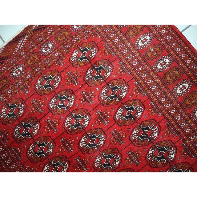 1960s Handmade Vintage Pakistani Tekke Rug For Sale - Image 9 of 12