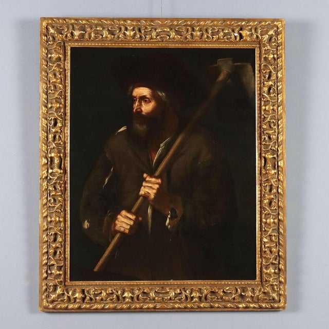 Italian Artist, Peasant with Hoe, Oil on Canvas, 1600s-1700s For Sale - Image 11 of 11