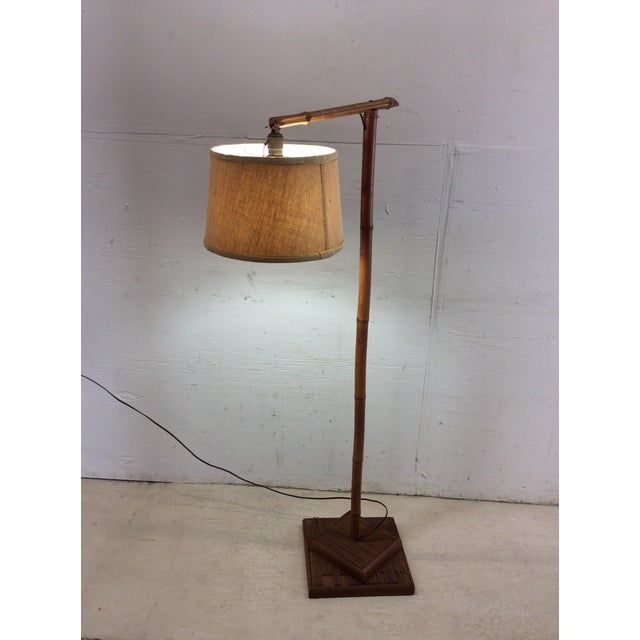 1960s Vintage Rattan Floor Lamp With Shade For Sale - Image 5 of 18