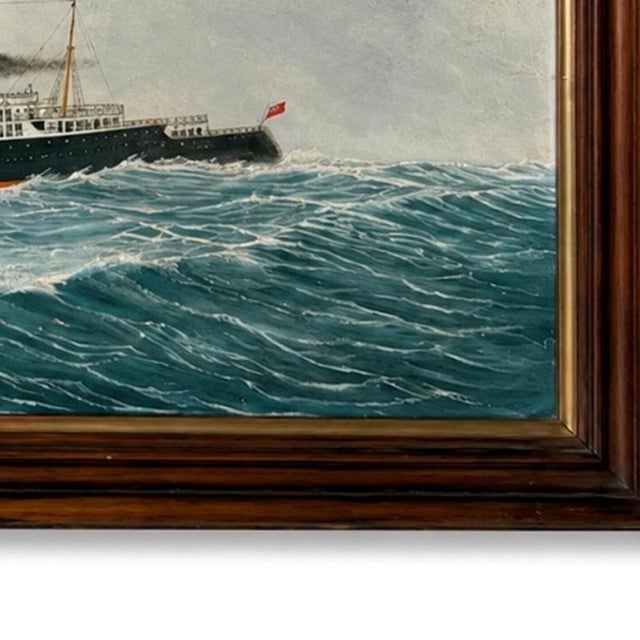 Harry J. Jansen, Steamer Bruges, 20th Century, Oil on Platex For Sale - Image 5 of 6