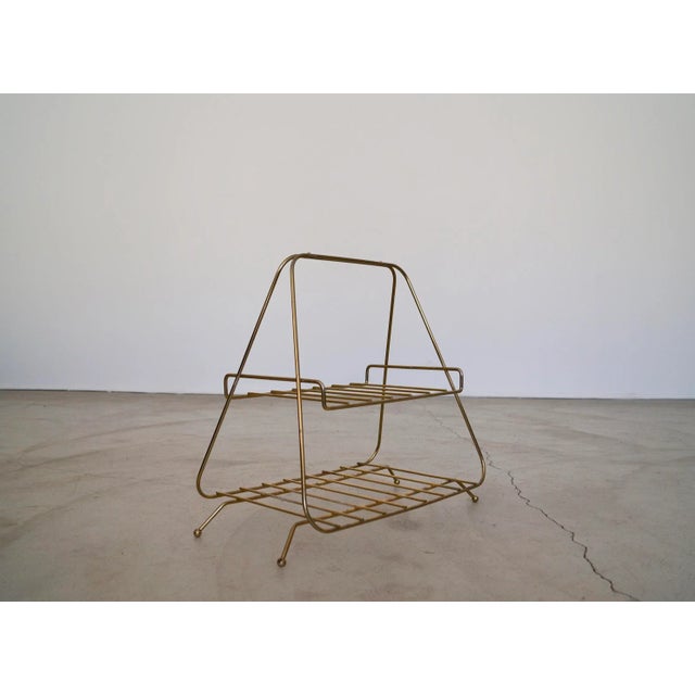 1950's Mid-Century Modern Atomic Brass Magazine Rack For Sale - Image 13 of 13