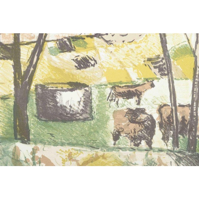Poul Ekelund, Cows in a Landscape, 1972, Color Lithograph on Paper For Sale - Image 4 of 7