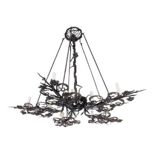 19th Century Gothic Wrought Iron Chandelier