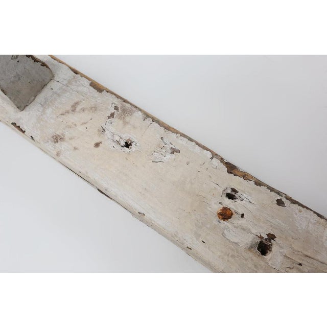 White Industrial White Wall-Mounted Coat Rack in Wood, Belgium, 1920s For Sale - Image 8 of 11