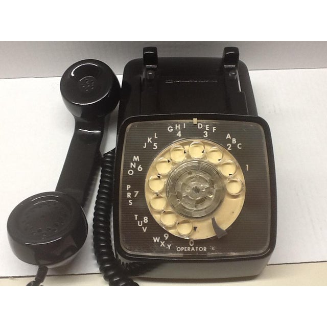 1970s Vintage Telephone Black G T E Automatic Electric Untested Rotary Dial  Phone . Dial Does Not Work.