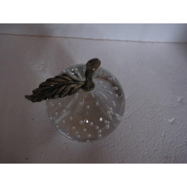 Late 20th Century Brass and Glass Apple Paperweight For Sale In Cincinnati - Image 6 of 11
