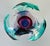 Unique Modern Teal and Purple Signed Art Glass Bowl by Kit Karbler & Michael David, Circa 1980’s