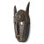 Original vintage carved wood Dogon tribal mask from Mali. Round eye holes, elongated thin nose, pointed zoomorphic ears,...
