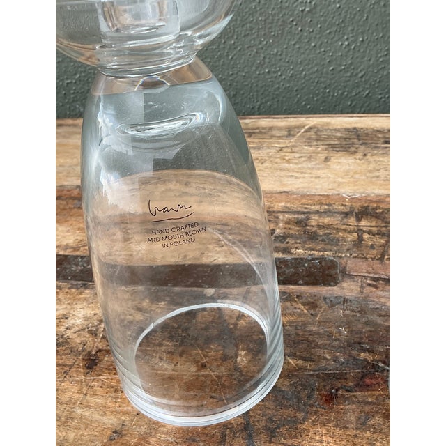 Vintage Michael Graves Glass Candlesticks - A Pair For Sale - Image 9 of 12