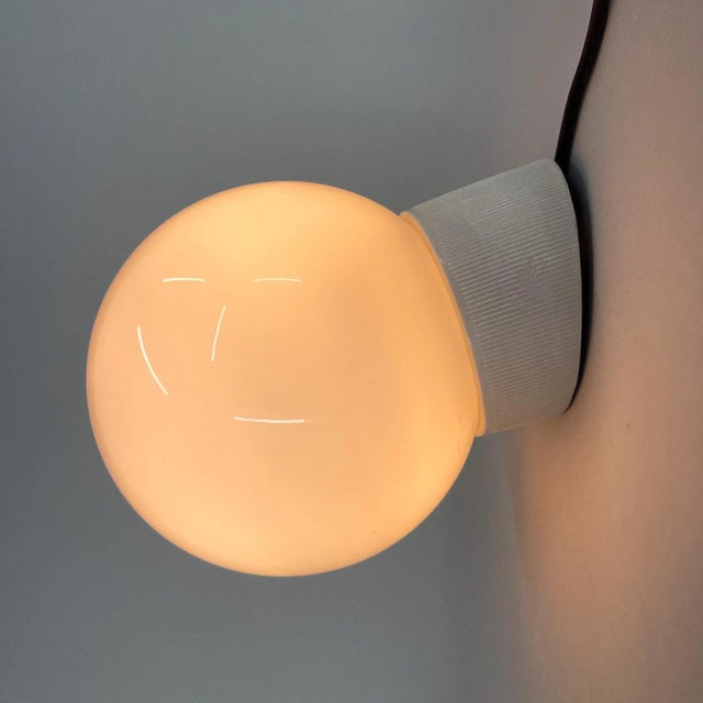 Mid-Century Ceramic & Milk Glass Wall Light, 1950s For Sale - Image 3 of 8