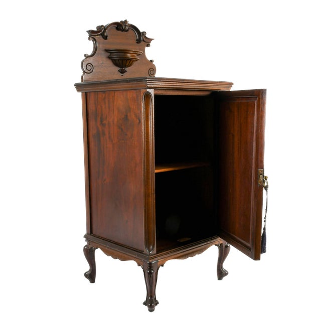 James Allen & Sons Carved Oak Victorian Bedside Cabinet, English, Circa 1890 For Sale - Image 4 of 10