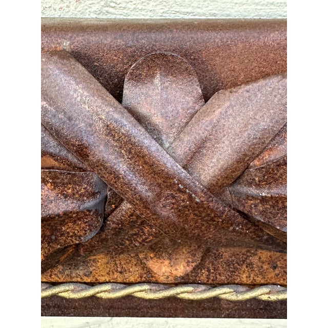 1960s Vintage Italian Rustic Metal Oversized Picture Frame For Sale - Image 5 of 12