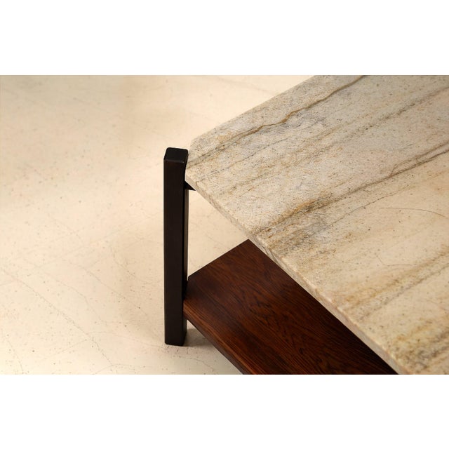 m.l. Magalhães Pair of Rosewood & Marble Side Tables, Brazil, Circa 1960 For Sale - Image 9 of 11
