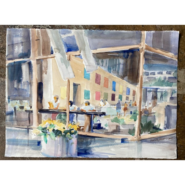 Impressionist Sanford Brooks Streetscene Watercolor For Sale - Image 3 of 3
