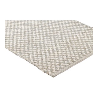 Part & Parcel Goods Textured Check Runner, 2’6”x12’, Sky Blue and Eggshell For Sale