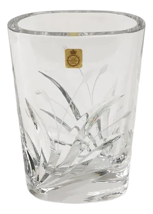 German Oval Crystal Vase from Bleikristal, 1960s