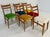 1950s Italian Art Deco Walnut Chairs with Colorful Velvet Seats, 1950s, Set of 6 For Sale - Image 5 of 12
