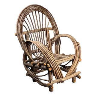 Vintage Adirondack Bent Willow Arm Chair For Sale