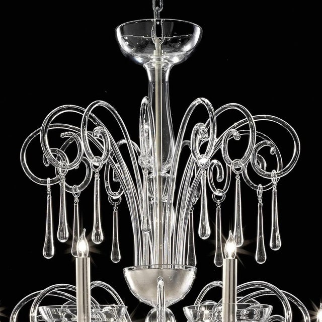 Impressive Venetian Curls Chandelier in Clear Murano Glass with Style by Simoeng for Simoeng For Sale - Image 4 of 7