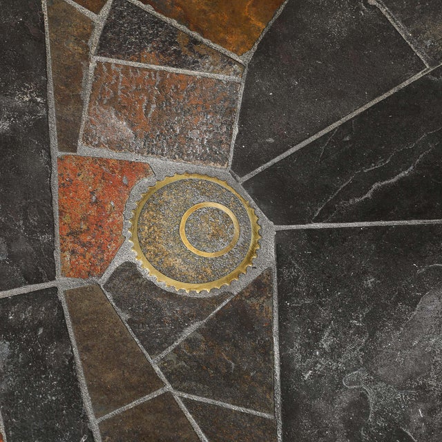 Mid-Century Tessellated Slate & Bronze Inlay Cocktail Table by v Ramburrem For Sale - Image 9 of 18