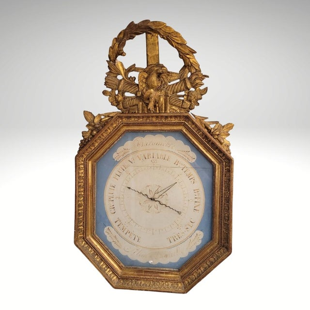 Torricelli barometer, carved and gilded wooden frame, louis xvi, 18th century – france technical data type: torricelli...